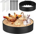 Kalolary Chicken Dust Bath Tub, 37.4''D x 7.8''H Adjustable Dust Bath for Chickens with Bottomless Design, Chicken Dust Bath Container Chicken Coop Cleaner Container Essential Chicken Coop Accessories