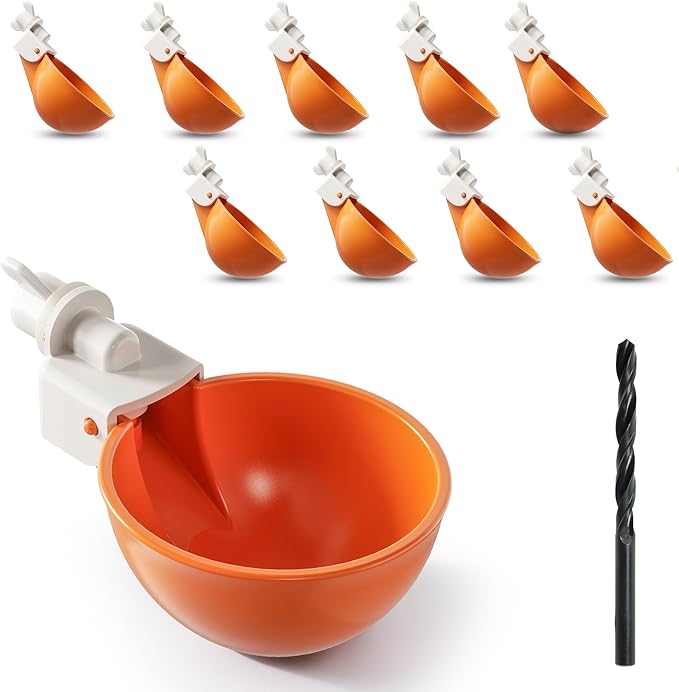 Chicken Water Cups Automatic Chicken Waterer 9 Pack+1 Bonus Cup Included