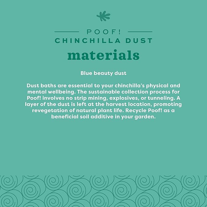 Oxbow Poof! Chinchilla Dust Bath,100% Natural Blue Beauty Dust for Chinchillas,Degus,Gerbils,and Hamsters,Small Animal Grooming,Natural Dusting Powder,2.5 lbs Jar,(Pack of 6)