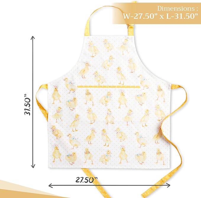 Maison d' Hermine 100% Cotton Apron for women with Pocket Kitchen Chef Apron for Men Cooking Easter Decorations