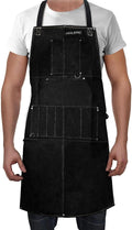 Leather Welding Work Apron with 9 Tool Pockets