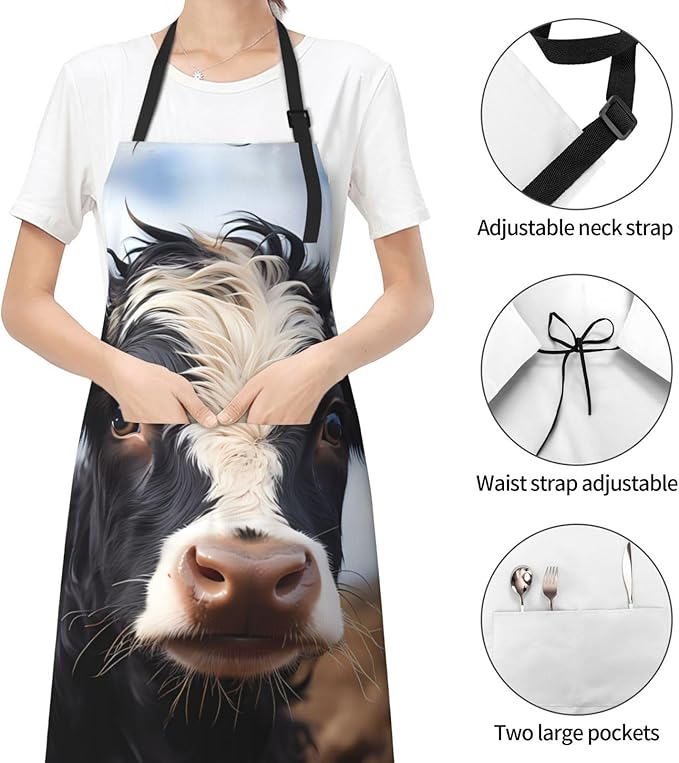 Dogs and Roses Heavy Duty Waterproof Apron with Pockets for AdultsResistant Grilling, Gardening, Painting