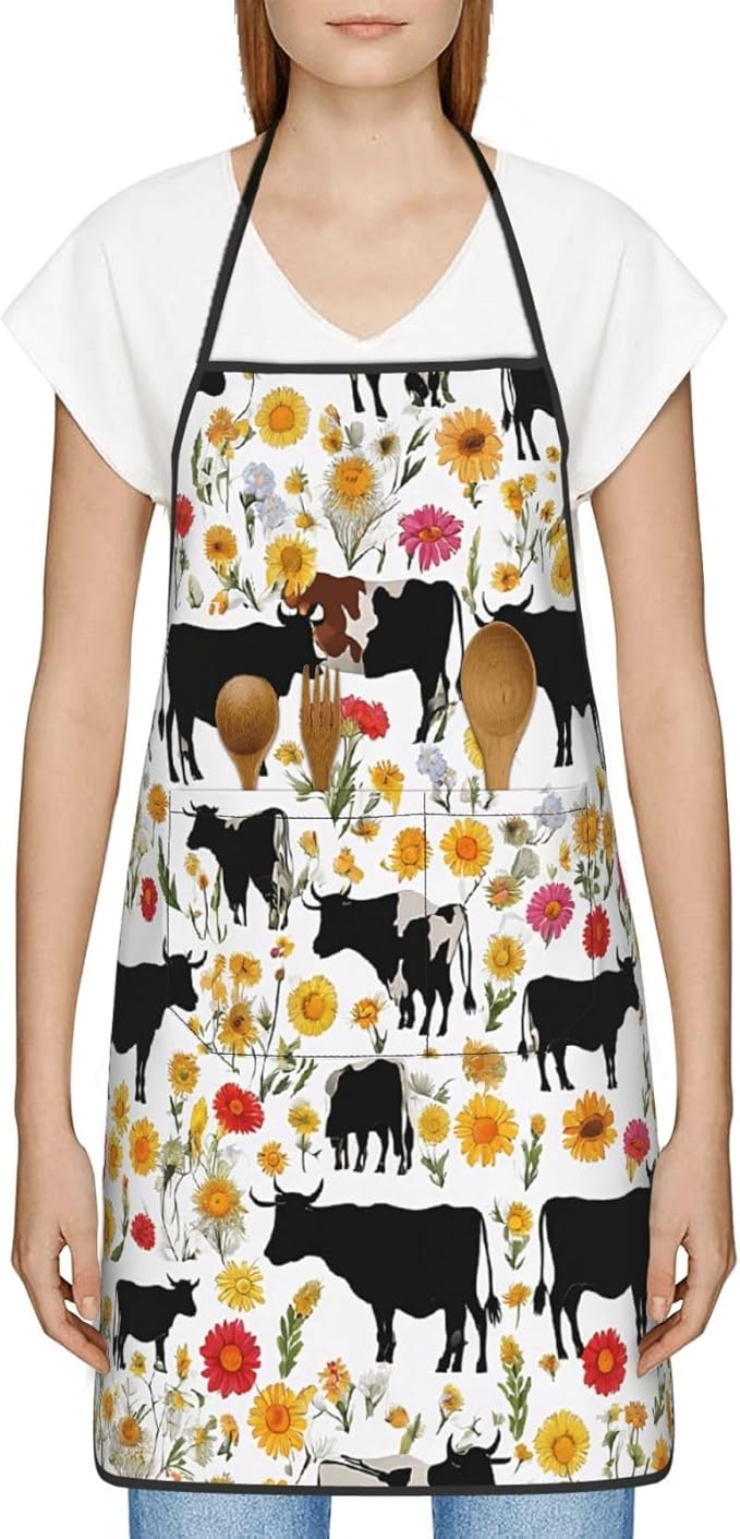 Premium Soft Water-Resistant Apron For Cooking, Gardening, Bbq, Cattle Farm Sanctuary Aprons For Men Women, Unisex Adjustable Waist Work Bib Chef Apron For Kitchen, Cafe, With Pocket