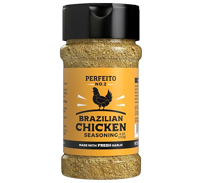 PERFEITO NO.2 Authentic Brazilian Natural Poultry Seasoning - Fresh Garlic, Gluten-Free, Sugar Free, No Preservatives, Premium, Rich Flavor (Recommended for Chicken and Poultry) (Standard Jar)