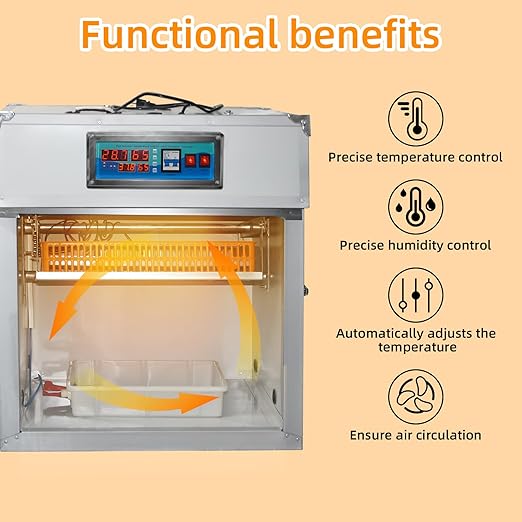88 Egg Digital Cabinet Incubator，Poultry Hatching Breeding Cabinet Incubator for Auto Egg Turning, Temp/Humidity Control, Thermostatic for Chicken/Duck/Goose/Quail Bird.