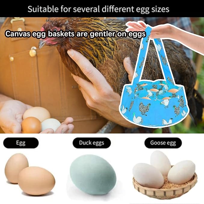 2 Pcs Egg Collecting Apron Chicken Gathering Basket with 7 Pouches Fresh Egg Holding Apron with 11 Pockets