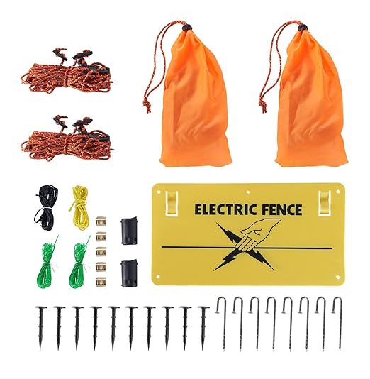 Electric Fence Netting 48"x100ft, Portable Animal Fencing Kit w/Posts & Stakes for Chickens, Ducks, Rabbits - Farm & Backyard Protection