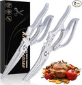 MDHAND Kitchen Shears Set, Heavy Duty Poultry Shears with Anti-Slip Handle & Safety Lock, Kitchen Food Scissors for Meat Chicken Fish Turkey Vegetables, Dishwasher Safe Cooking Scissors, Spring Loaded