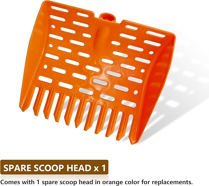 Telescopic Chicken Dog Poop Scooper & Rake 2-in-1 Chicken Litter Scoop for Chicken Coops & Small Farm Animals Sand Sifting Litter Shovel (Gray)