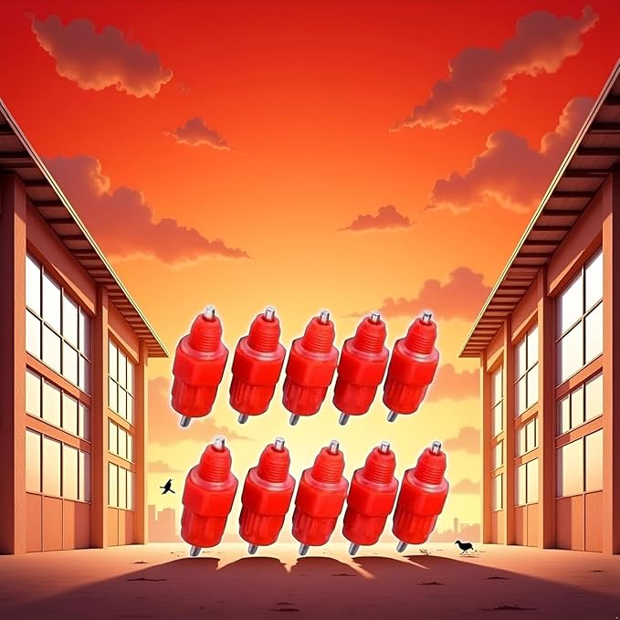 10Pcs Red Automatic Poultry Watering Nipples, Chicken Drinker System,Poultry Feeding and Watering Supplies