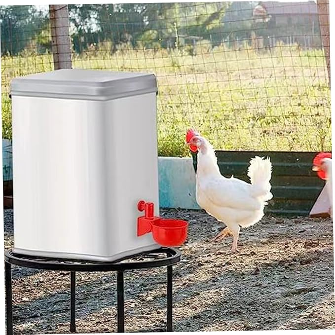 Garneck 2pcs Sturdy Metal Chicken Feeder Support Rack Coop Waterer Holder Accessories for Chick Dust Bath