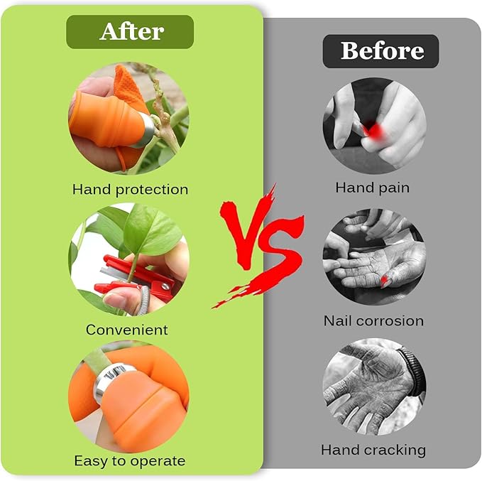 14 PCS Gardening Silicone Thumb Knife Harvesting Tool,Vegetable Fruit Picking Knife,Garden Cutter Tools for Trimming Plant Farm Tomatoes Orchard Oranges Citrus