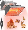 Chicken Coop Heat Lamp, 300W Brooder Heater for Chicks 9.84ft Cord UL Passed Heating Plate & Heat Lamp with Adjustable Hanging Height for Livestock Supplies Indoor Warmer(2 Pack)