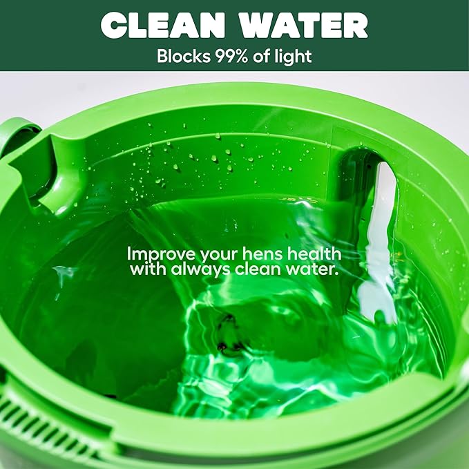 Omlet Insulated Chicken Waterer, 3 Gallon | Stay-Clean Automatic Water Dispenser for Chickens | BPA-Free | Anti-Roost Domed Lid | Includes 5 Cups & Nipples | Eglu Green