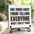 Funny Bar Sign, Wedding Gifts for New Couple Family Sign, 5 Inch Rustic Wooden Plaques for Farmhouse Bar Table Decor - A15