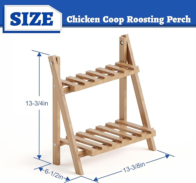 Chicken Perch, Strong Wood Chick Jungle Gym, Chickens Roosting Bar, Chicks Toys for Coop and Brooder, Chickens Coop Accessories for Chicken, Baby Chicks, Hens, Rooster, Birds