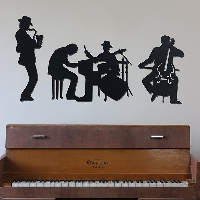 J-Fly Bathroom Decorations for Living Room Western Decor Music Metal Valentine Wall Art Jazz Music Theme Saxophone Wall Hanging Bedroom Office