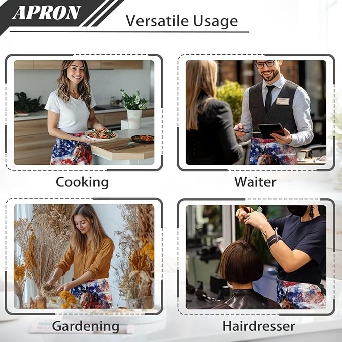 Waist Apron with 3 Pockets Waterproof 13 Inch Short Half Waist Aprons Women Men Server Aprons Waitress Waiter Apron