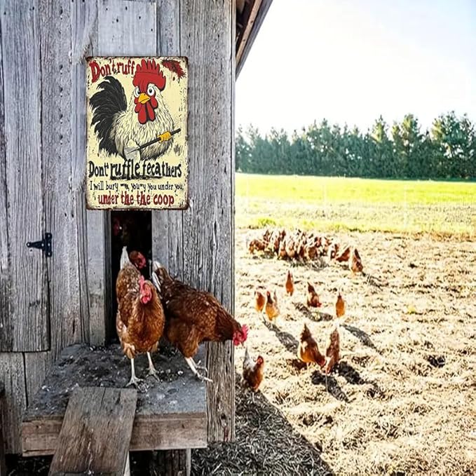 Chicken Coop Accessories Metal Signs -Chicken Coop Funny Tin Signs 8x12 Inch