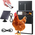 Automatic Chicken Coop Door Solar Powered, LCD Display Automatic Chicken Door with Timer & Light Sensor, Solar Chicken Coop Door with Remote Control, Anti-Pinch Function and Made of Al-Alloy