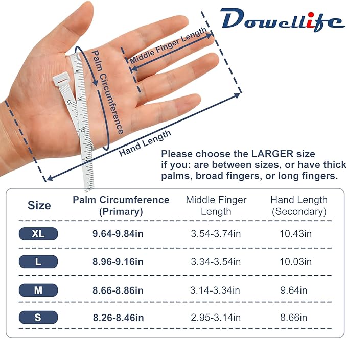 Dowellife Cut Resistant Gloves A9 Maximum Protection - Food Grade Kitchen & Chef Gloves for Food Prep, Knife Cutting, Mandoline Slicing, Butcher, Oyster Shucking, Fish Handling (Large, 2 Pairs)