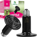 50W Ceramic Heat Emitter (2 Pack), Reptile Heat Lamp Bulbs, Ceramic Heater for Amphibian, Pet Brooder Coop, Chicken, Dog, Cat