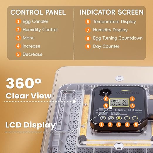 48 Incubators for Hatching Eggs, Egg Incubator with Automatic Egg Turning and Humidity Control, Temp Control, Egg Candler, Auto Water Refilling, Incubator for Chicken Eggs, Duck and Quail Eggs