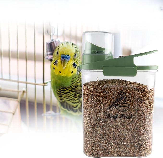 Bird Seed Storage Container,Pet Food Storage Containers with Handle and Measuring Cup/Lid,Airtight Bird Food Storage Container for Wild Bird Feeders Dispenser Hermetically Or Outdoor Feeding