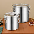 Stainless Steel Dog Food Storage Containers with Airtight Lid and Locking Clamp, 5-30L, Large Food Storage Container Metal Pet Food Bin for Dogs, Cats & Birds Seed