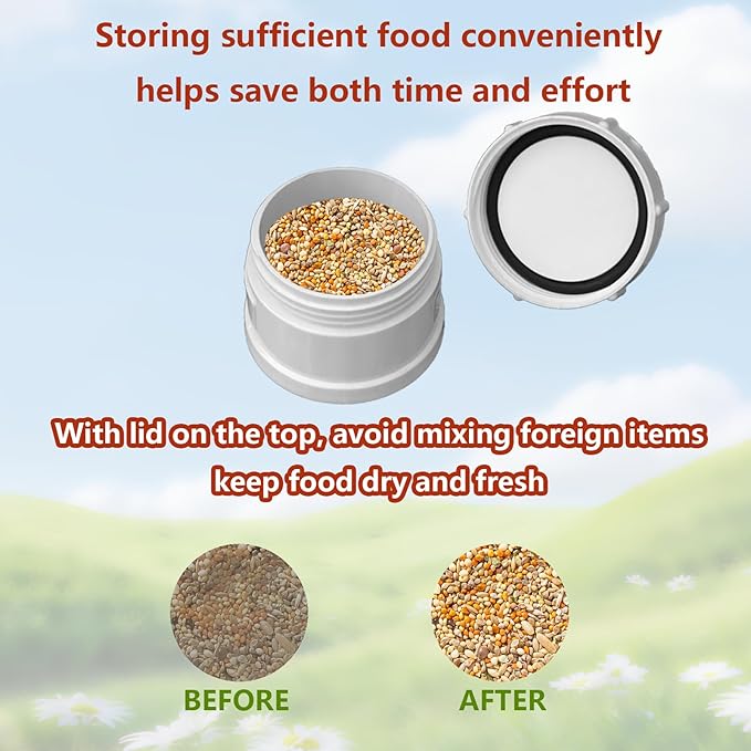 3Pack Automatic Chicken Feeder, PVC Pipe Hanging with Lid Hanging, for Chicken Poultry Feeder, Easy to Install and Clean