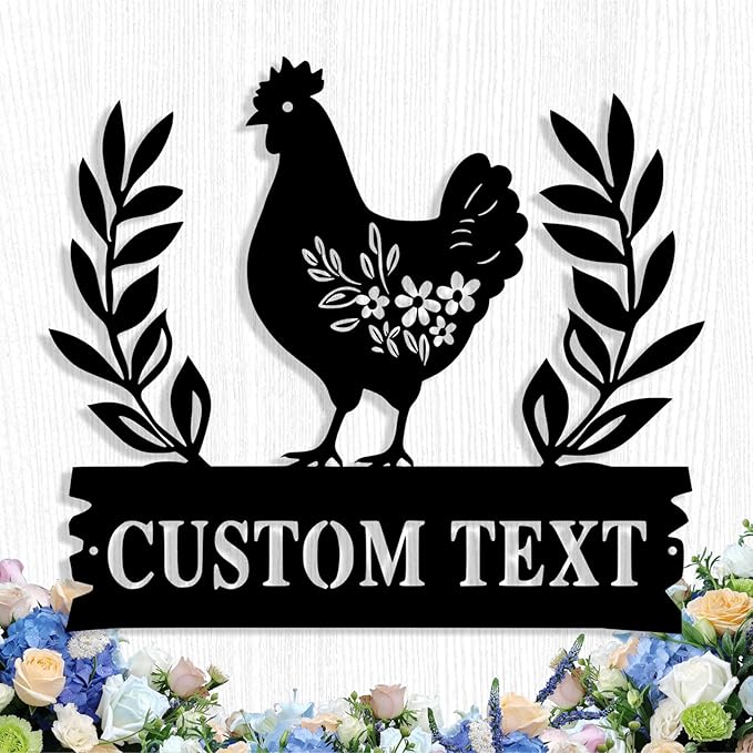 Custom Chicken Coop Metal Sign, Personalized Chicken Coop Sign for Outside, Custom Metal Hen House Farm Signs, Chickens Hen House Farmhouse Wall Art Decor