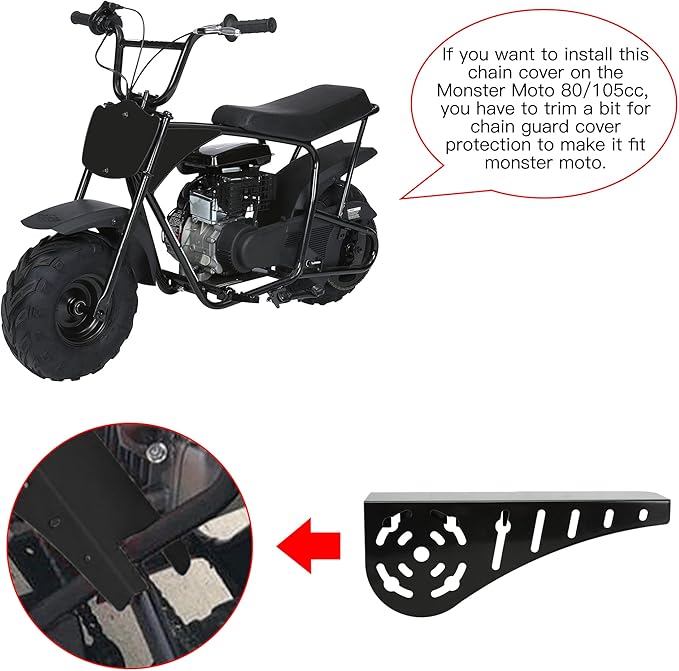 GREHUA Mini Bike Clutch Cover Chain Guard Compatible with Predator 212 196cc 224cc 6.5hp Clone Engine Coleman CT200U BT200X CT200U-EX Baja Warrior Massimo MB165 MB200 Doodlebug Motovox Minibike Parts