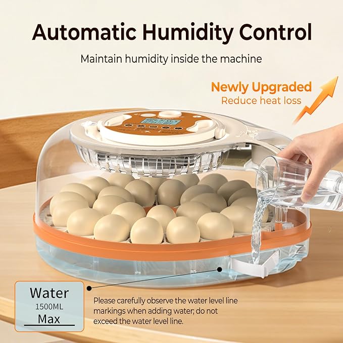 Incubators for Hatching Eggs, Smart Voice Control, 26 Eggs Incubator with Automatic Egg Turning and Humidity Control, LED Egg Candler, Incubation Days Display, for Chicken, Duck, Goose, Bird Eggs