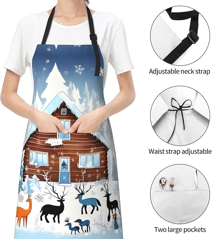 Multidimensional Space Heavy Duty Waterproof Apron with Pockets for AdultsResistant Grilling, Gardening, Painting