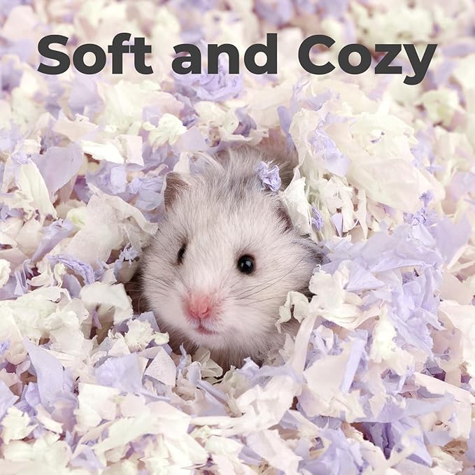 mini&moe Hamster Bedding: Dust-Free and Odor Control Moisture Absorbent Natural Paper Small Pet Bedding - for Guinea Pigs, Hamsters, and Rabbits, 12 Liters
