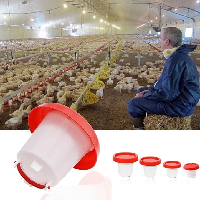 Chicken Feeder Waterer Baby Chick Drinker Feeder with Carrying Handle Capacity 2.5 L Chicken Water Feeder Pet Supplies