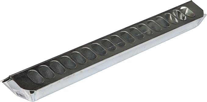 FARM-TUFF Slide-Top Poultry Feeder, 24in - Durable Galvanized Metal Chicken Feeder Trough with Removable Top, Anti-Roost Lip & Rust-Resistant Design for Backyard Flocks