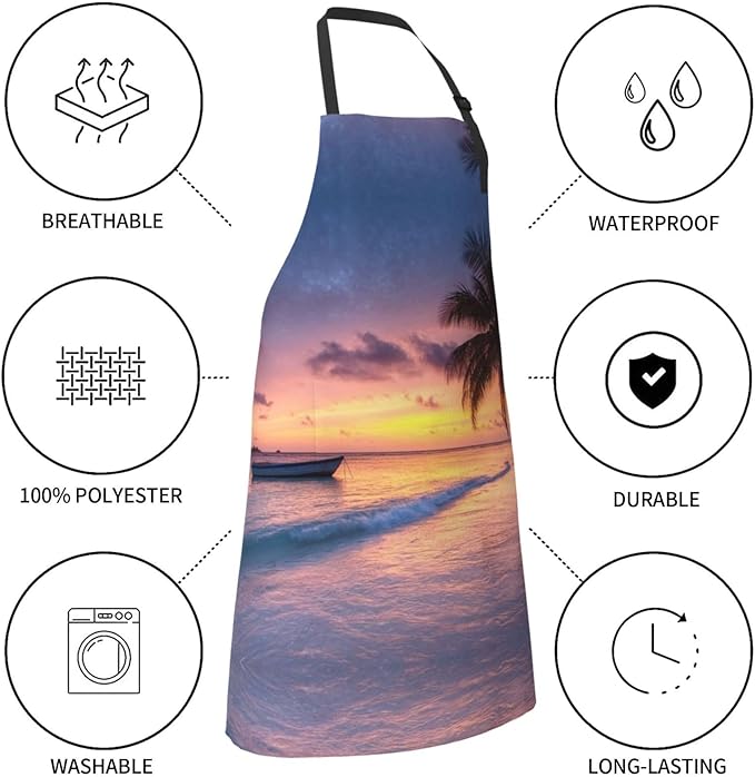 Kitchen Aprons for Men Women Waterproof Apron with 2 Pockets Whale Tail Apron Adjustable Bib Aprons