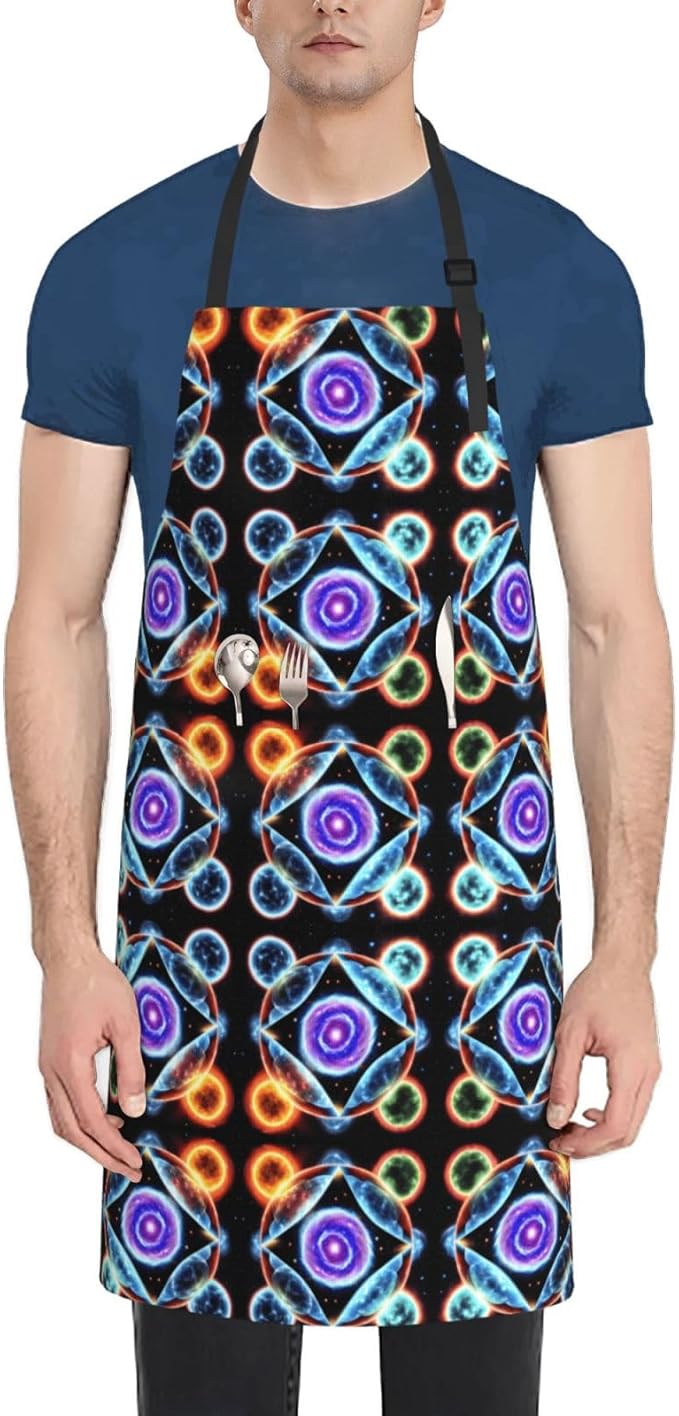 Multidimensional Space Heavy Duty Waterproof Apron with Pockets for AdultsResistant Grilling, Gardening, Painting