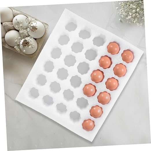 IMIKEYA Reusable Quail Egg Holder Foam Pad for Transportation Shock-absorbing Egg Crate for Refrigerator Storage Capacity Tray White