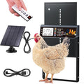 Automatic Chicken Coop Door Solar Powered, LCD Display Automatic Chicken Door with Timer & Light Sensor, Solar Chicken Coop Door with Remote Control, Anti-Pinch Function and Made of Al-Alloy