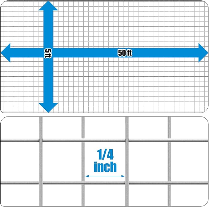 Fencer Wire 23 Gauge Galvanized Hardware Cloth with Mesh Size 1/4" x 1/4" (5 ft. x 50 ft.)