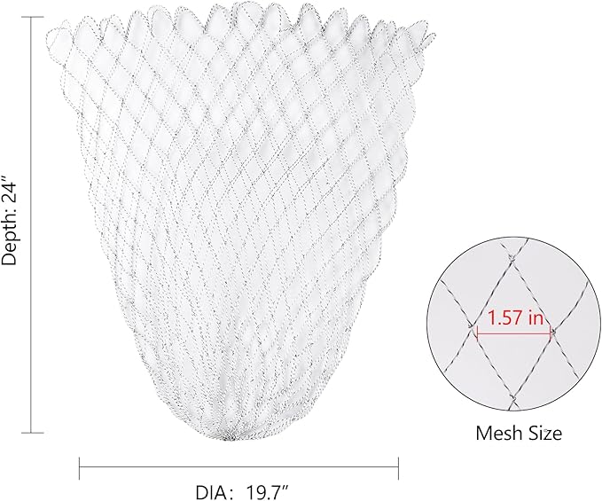 Chicken Catching Net Bird Net with Telescoping Pole, Strong Stainless Handle Full Extended to 48 Inches
