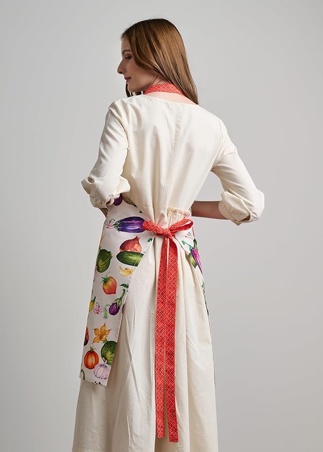 Maison d' Hermine 100% Cotton Apron for women with Pocket Kitchen Chef Apron for Men Cooking Easter Decorations