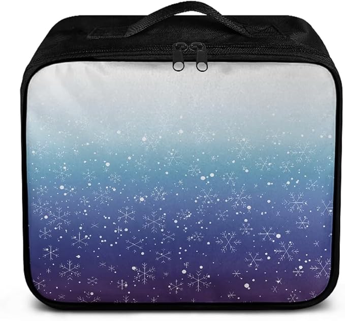 Rnyleeg Christmas First Aid Bags Empty First Aid Kit for Car First Responder Bag Empty Emergency Medicine Tote Bag Snowflake Blue White