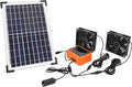 10W Solar Powered Fan, Solar Panel 2 Fan Kit with 4400mAh Battery and Controller, Solar Exhaust Dual Ventilation Fans for Shed Chicken Coop Greenhouse Outdoor