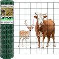 Gisafai Galvanized Welded Wire Fence 4 ft X 50 ft for Dog Chicken Hog Deer Goat Cattle 16GA Garden Border PVC Coated Fencing Roll Border Yard Vegetable Plant Animals Protection Poultry Netting(Green)