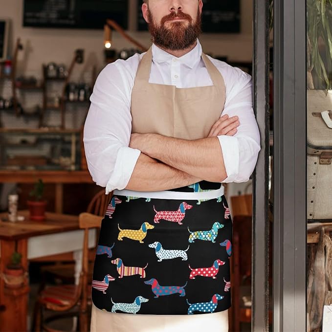 Waterproof Half Waist Apron Kitchen Chef Apron for Cooking Server Waitress