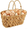 Farmhouse Egg Basket,Large Egg Collecting Basket with Handle,Wicker Basket,Egg Basket for Gathering and Carrying Fresh Eggs,Kitchen Storage Container Chicken Egg Holder Countertop