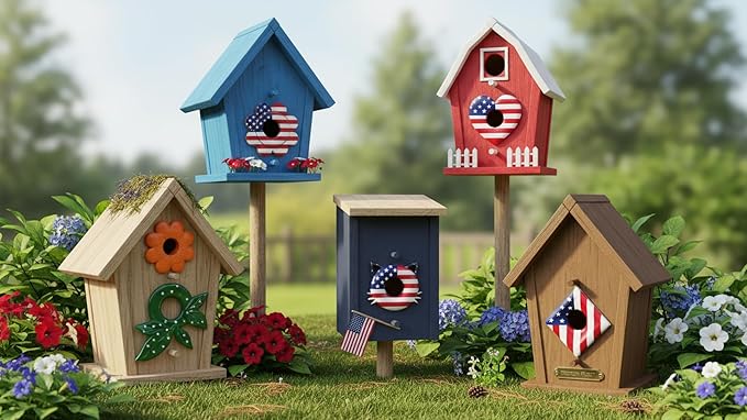 5 Pk Metal Wren Bird House Predator Guards -1.125" Hole Sizes - Excludes Different Bird Species - Protects The Entry Hole